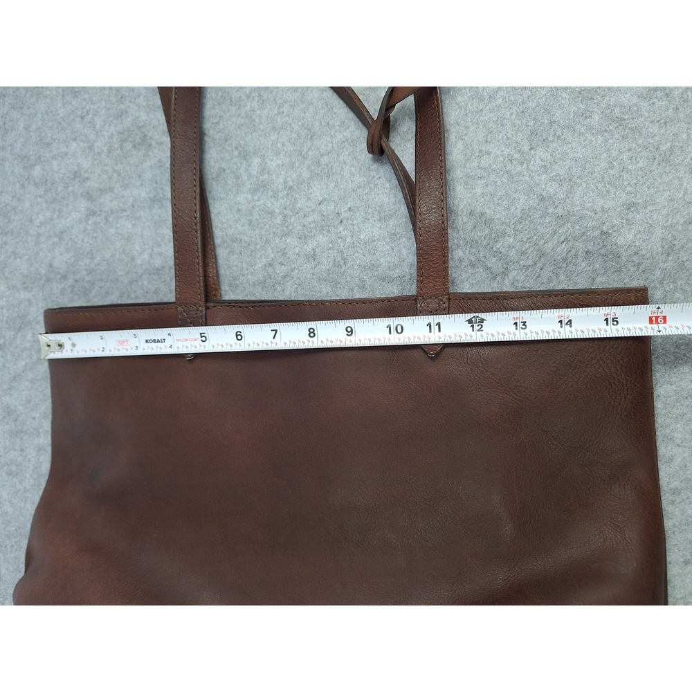 Buffalo‎ Jackson Brown Leather Tote Bag Shoulder Bag Full Grain Minimalist - Picture 8 of 16